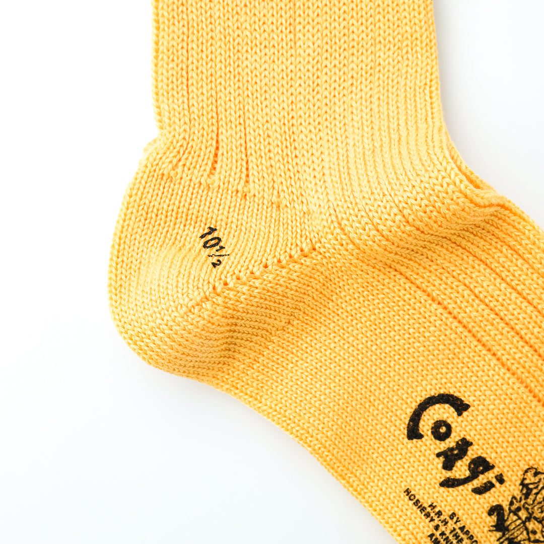 【MENS】MERCERISED COTTON 3×1 RIB SOCKS CREAM YELLOW
