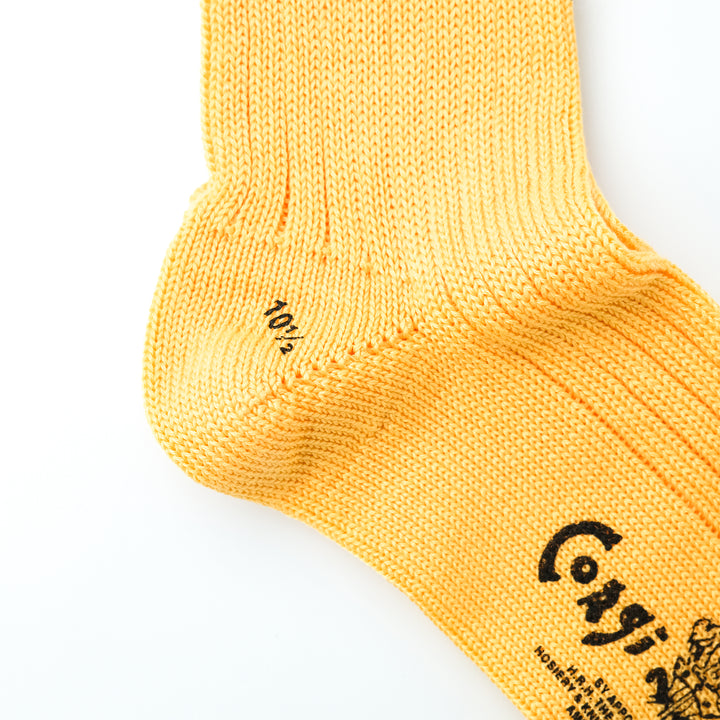 【MENS】MERCERISED COTTON 3×1 RIB SOCKS CREAM YELLOW