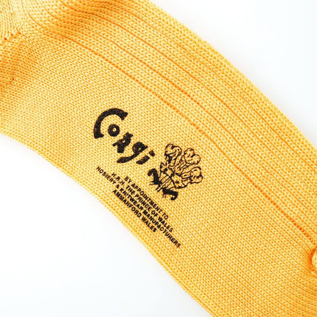 【MENS】MERCERISED COTTON 3×1 RIB SOCKS CREAM YELLOW