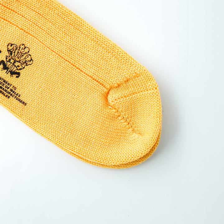 【MENS】MERCERISED COTTON 3×1 RIB SOCKS CREAM YELLOW