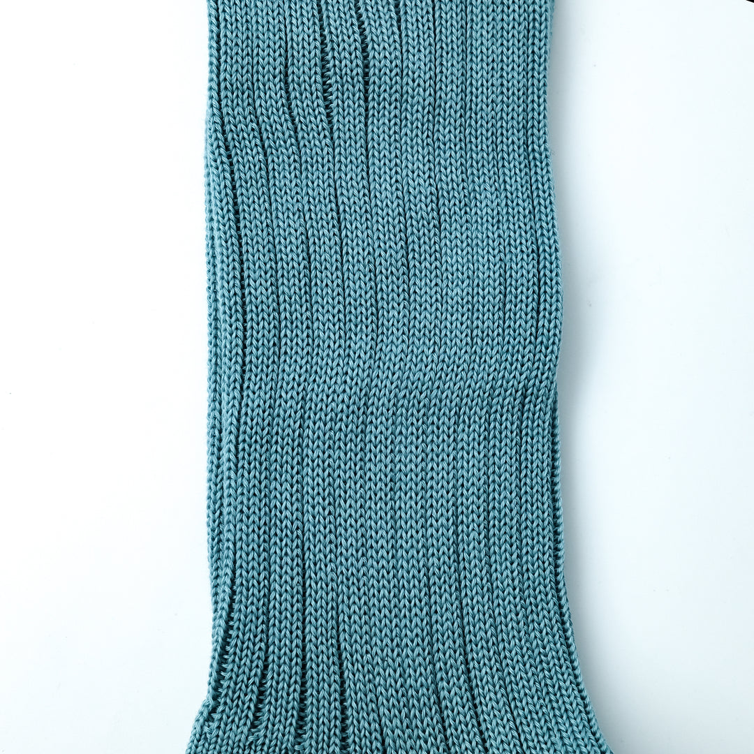 【MENS】MERCERISED COTTON 3×1 RIB SOCKS FOREST