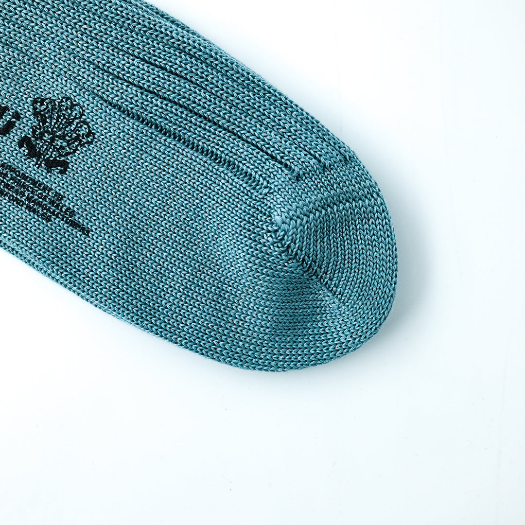 【MENS】MERCERISED COTTON 3×1 RIB SOCKS FOREST