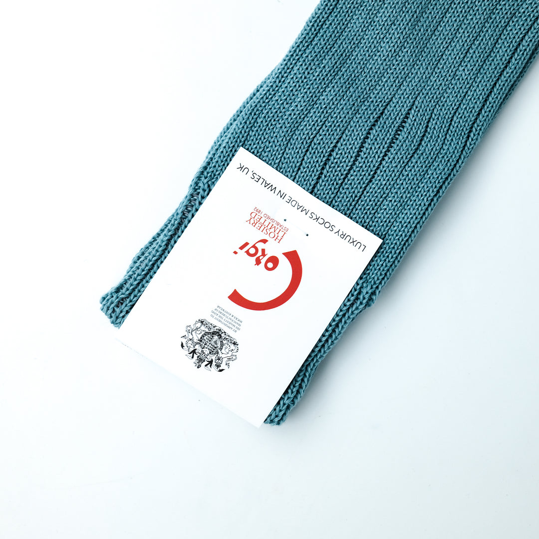 【MENS】MERCERISED COTTON 3×1 RIB SOCKS FOREST