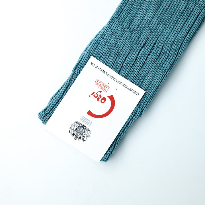 【MENS】MERCERISED COTTON 3×1 RIB SOCKS FOREST