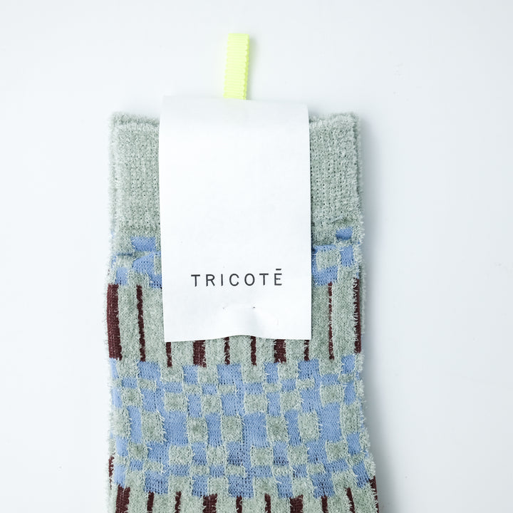 PLAID STRIPED TABI SOCKS MINT