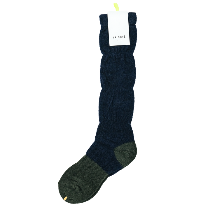 GATHER LOOSE HIGH SOCKS NAVY
