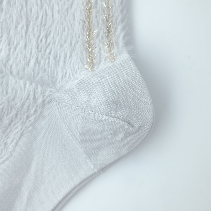 GLITTER LINE FUR SOCKS L.GRAY