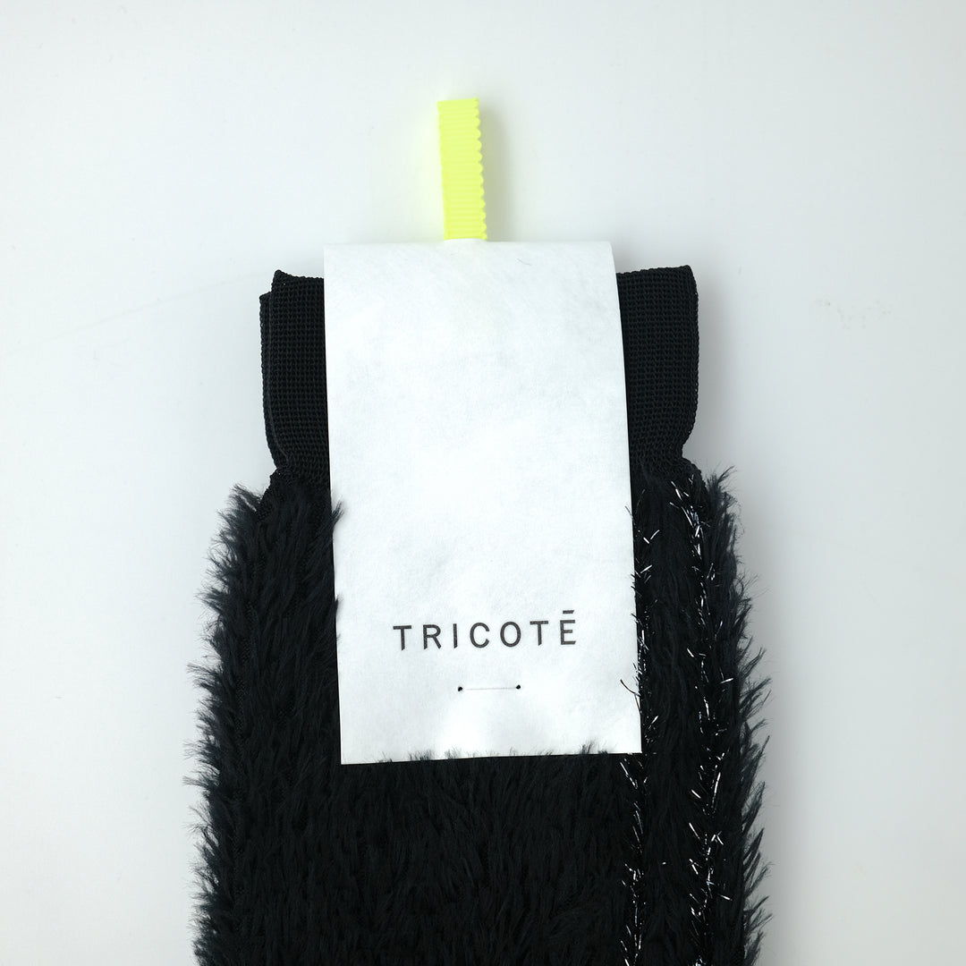 GLITTER LINE FUR SOCKS BLACK