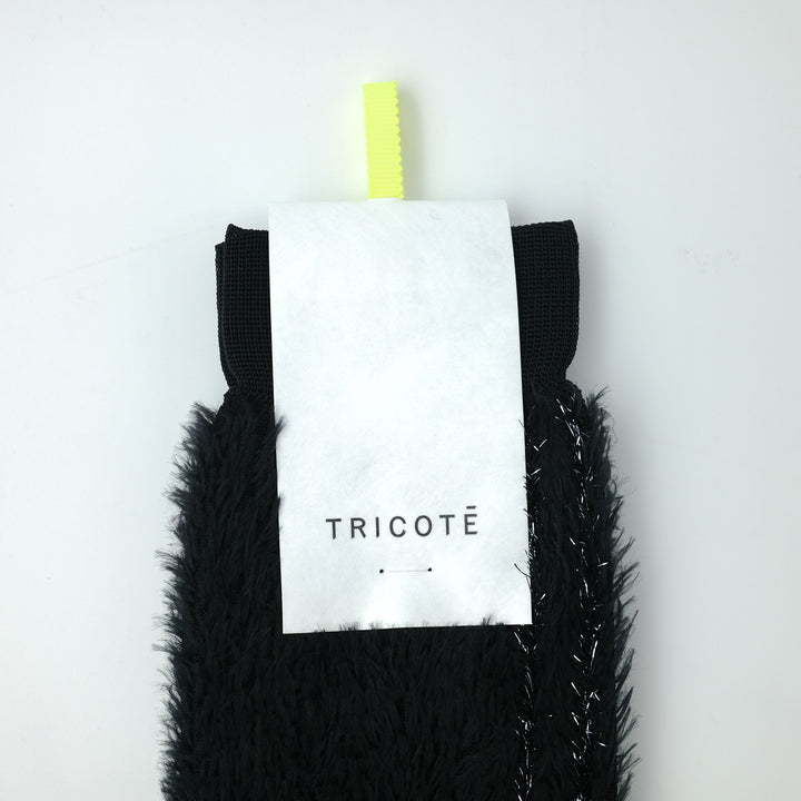 GLITTER LINE FUR SOCKS BLACK