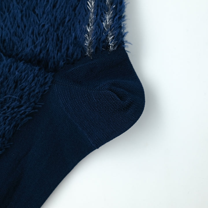 GLITTER LINE FUR SOCKS NAVY