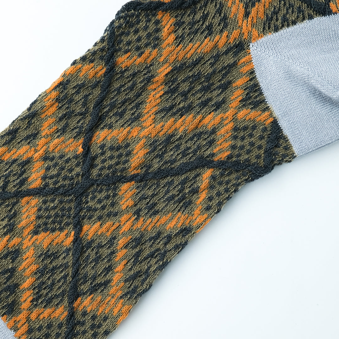 ARGYLE BUMPY SOCKS CHARCOAL