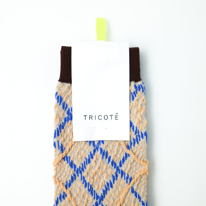 ARGYLE BUMPY SOCKS BEIGE