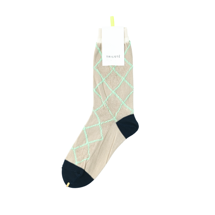 DIAMOND SHAPE FLUFFY SOCKS BEIGE