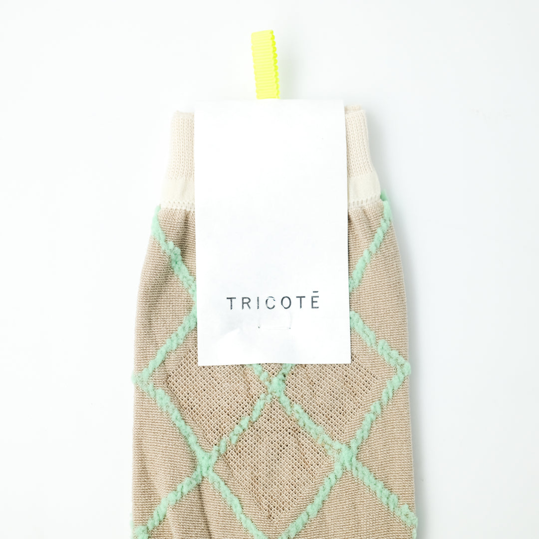 DIAMOND SHAPE FLUFFY SOCKS BEIGE