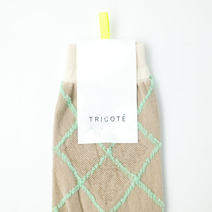 DIAMOND SHAPE FLUFFY SOCKS BEIGE