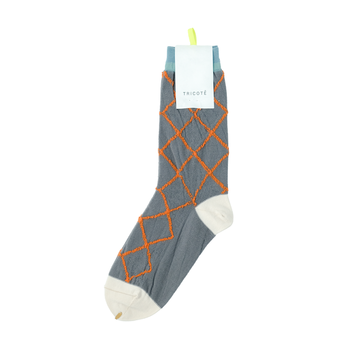 DIAMOND SHAPE FLUFFY SOCKS GRAY