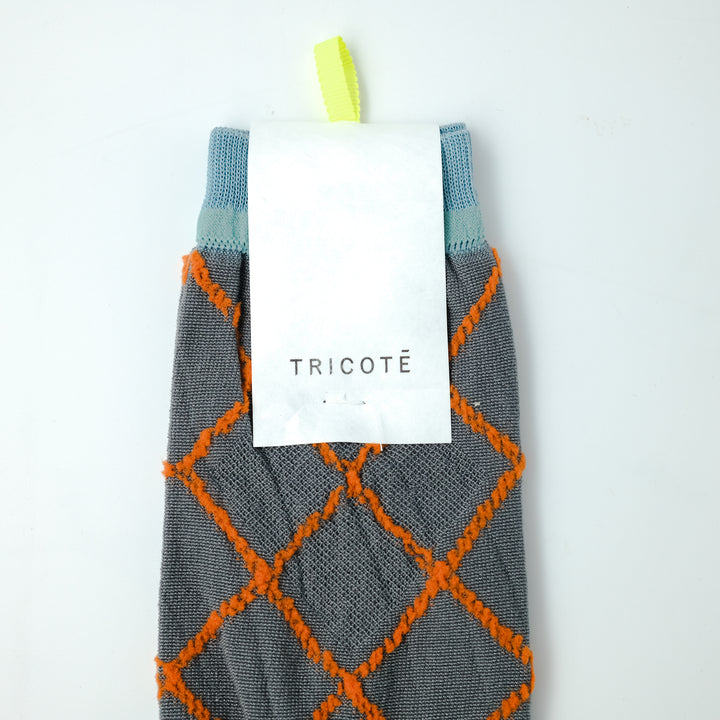 DIAMOND SHAPE FLUFFY SOCKS GRAY