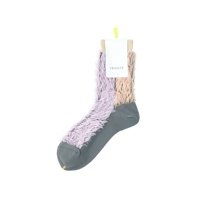 BICOLOR FUR SOCKS PINK