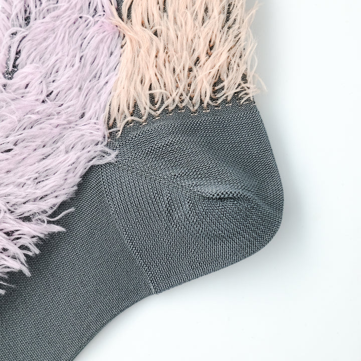 BICOLOR FUR SOCKS PINK