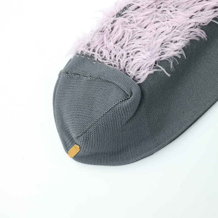 BICOLOR FUR SOCKS PINK