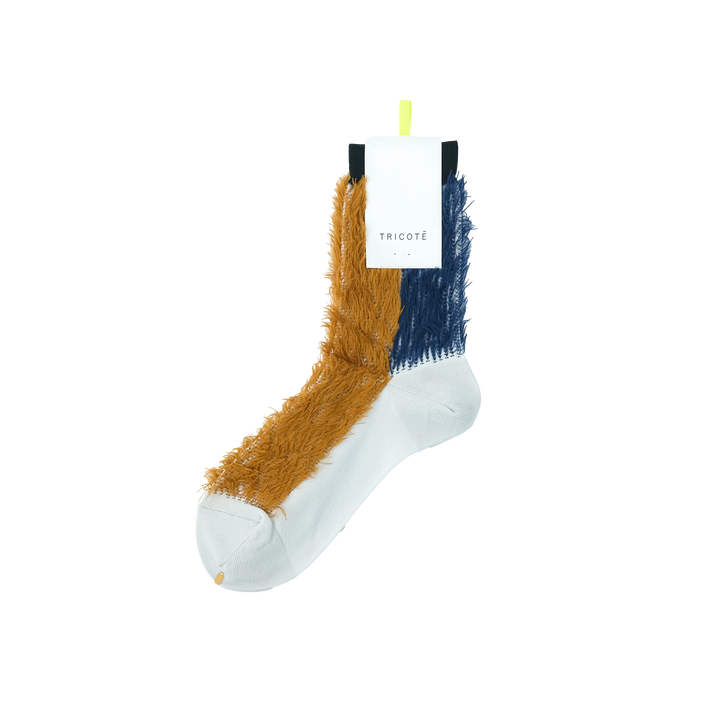 BICOLOR FUR SOCKS BROWN