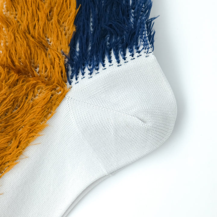 BICOLOR FUR SOCKS BROWN