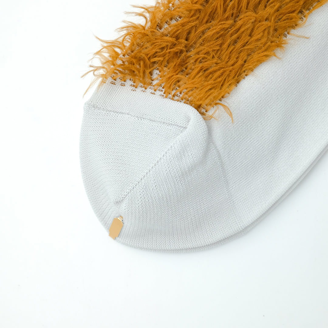 BICOLOR FUR SOCKS BROWN