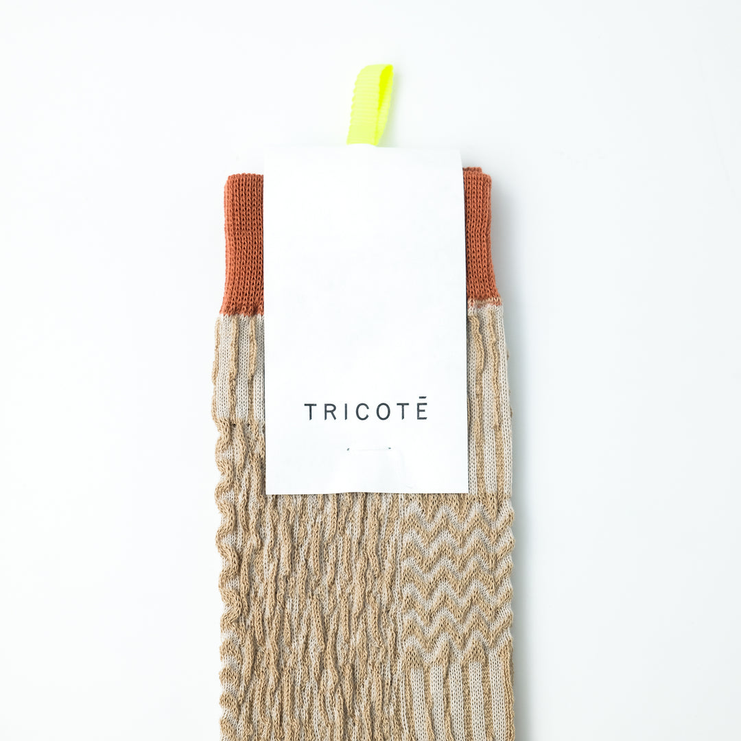 BUMPY PATCHWORK SOCKS BEIGE