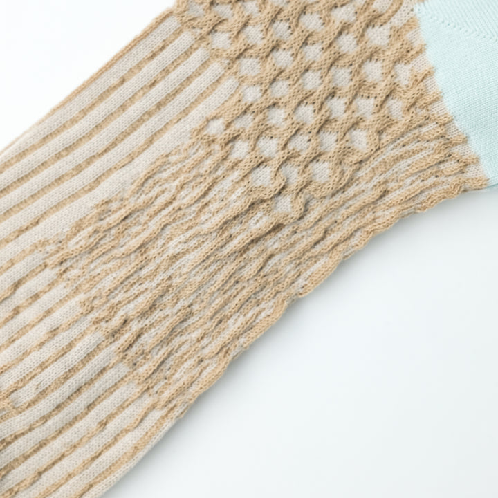 BUMPY PATCHWORK SOCKS BEIGE