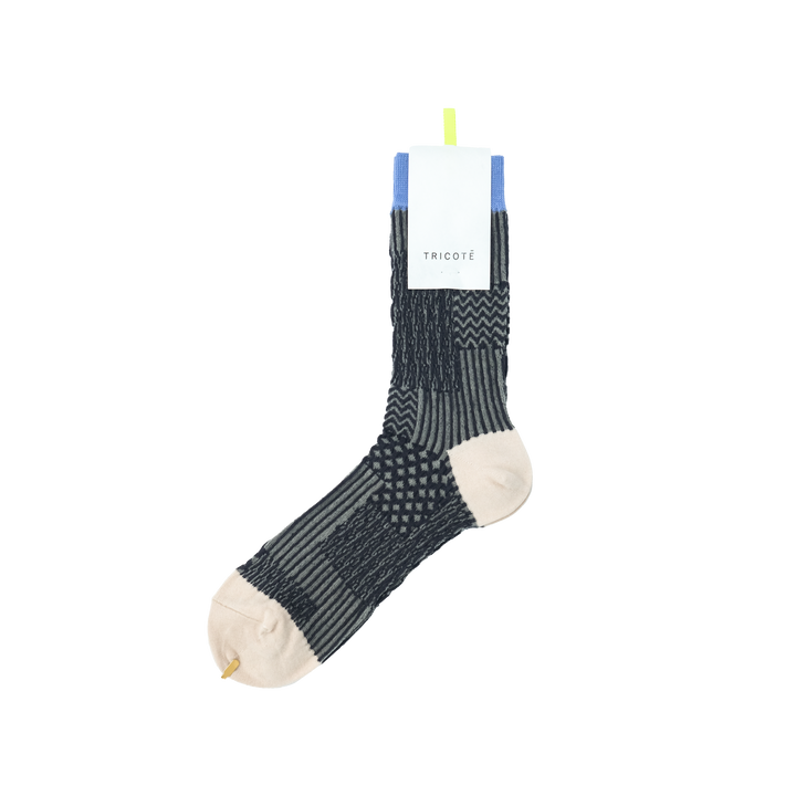 BUMPY PATCHWORK SOCKS CHARCOAL