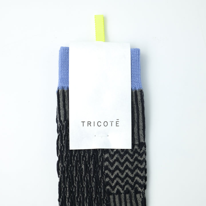 BUMPY PATCHWORK SOCKS CHARCOAL