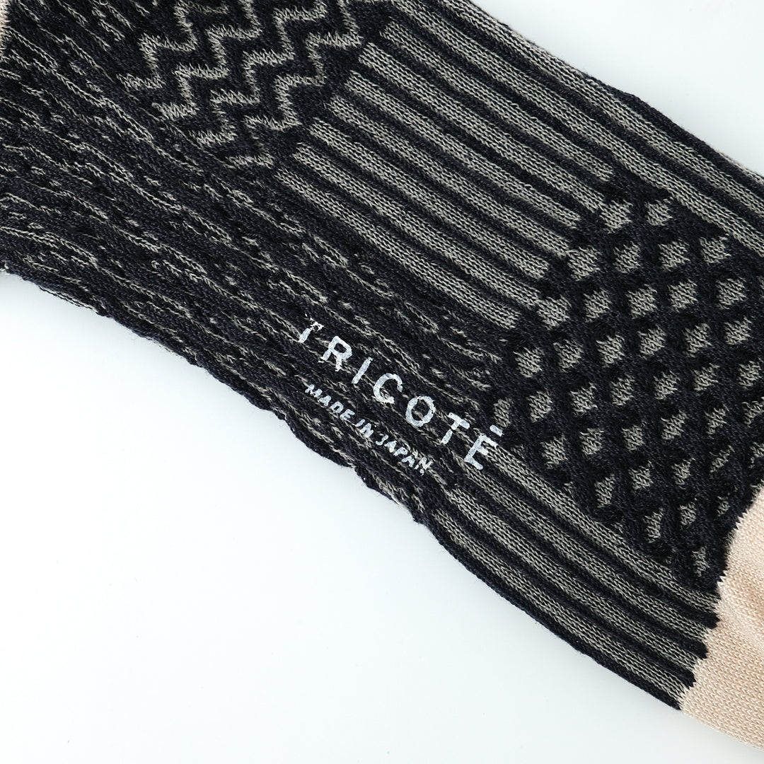 BUMPY PATCHWORK SOCKS CHARCOAL