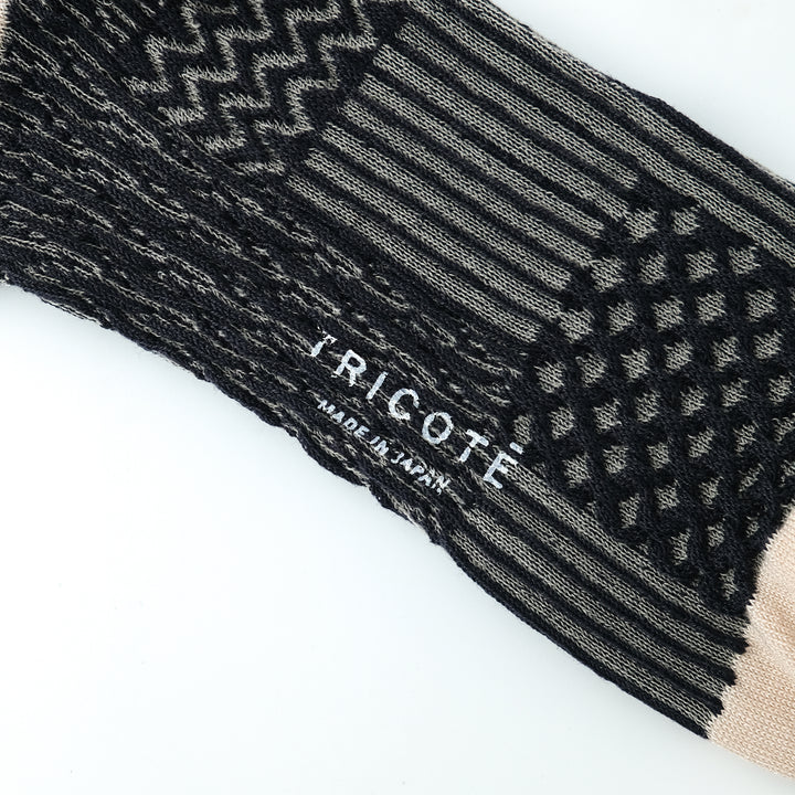 BUMPY PATCHWORK SOCKS CHARCOAL