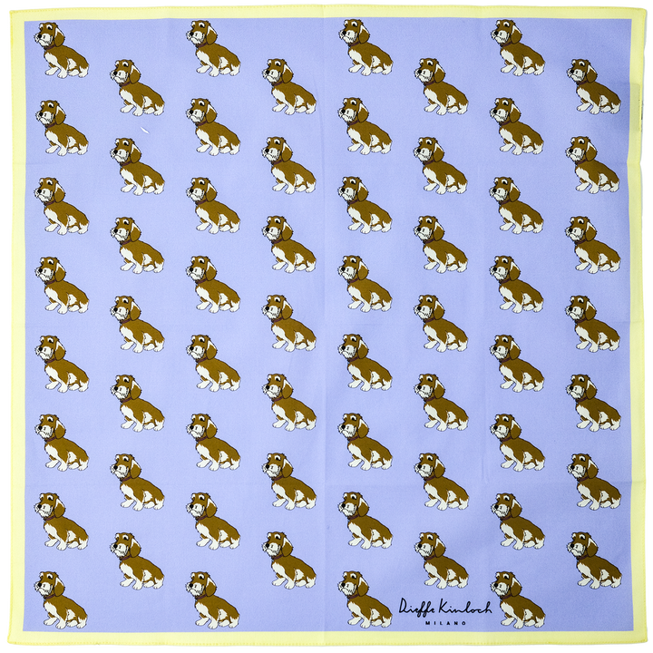 PET "SAUSAGE DOG AO" コットンハンカチーフ (クラシック) PURPLE×YELLOW