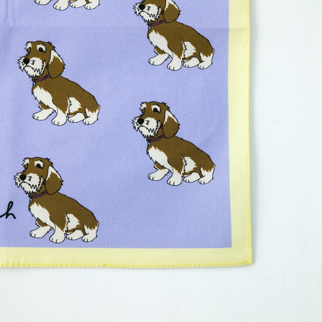 PET "SAUSAGE DOG AO" コットンハンカチーフ (クラシック) PURPLE×YELLOW