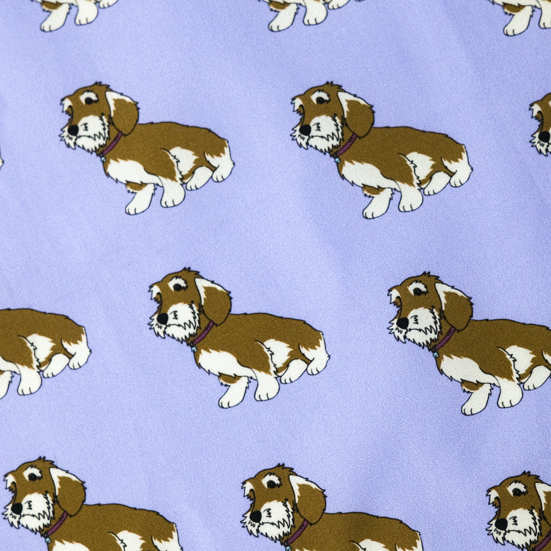 PET "SAUSAGE DOG AO" コットンハンカチーフ (クラシック) PURPLE×YELLOW