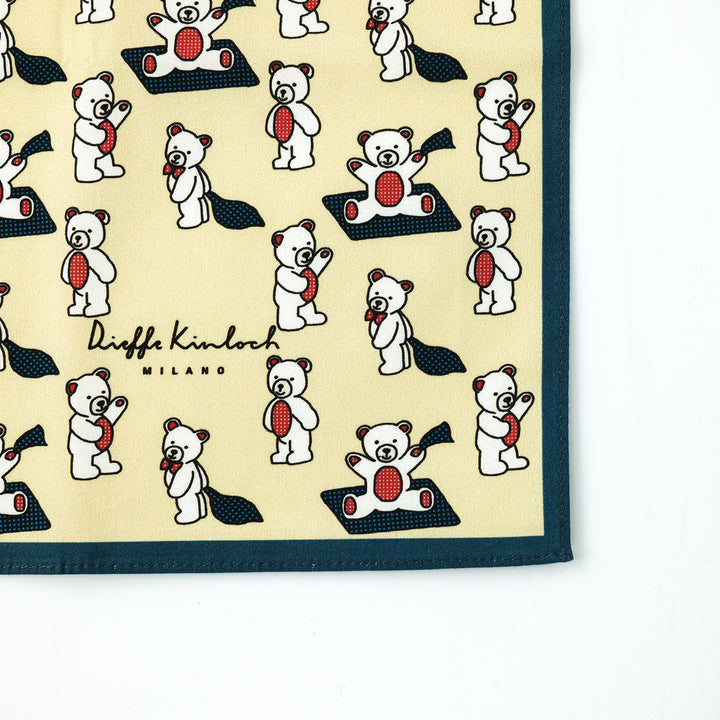 RUSSIA "ORSO" コットンハンカチーフ (クラシック)  BEIGE×BLUE