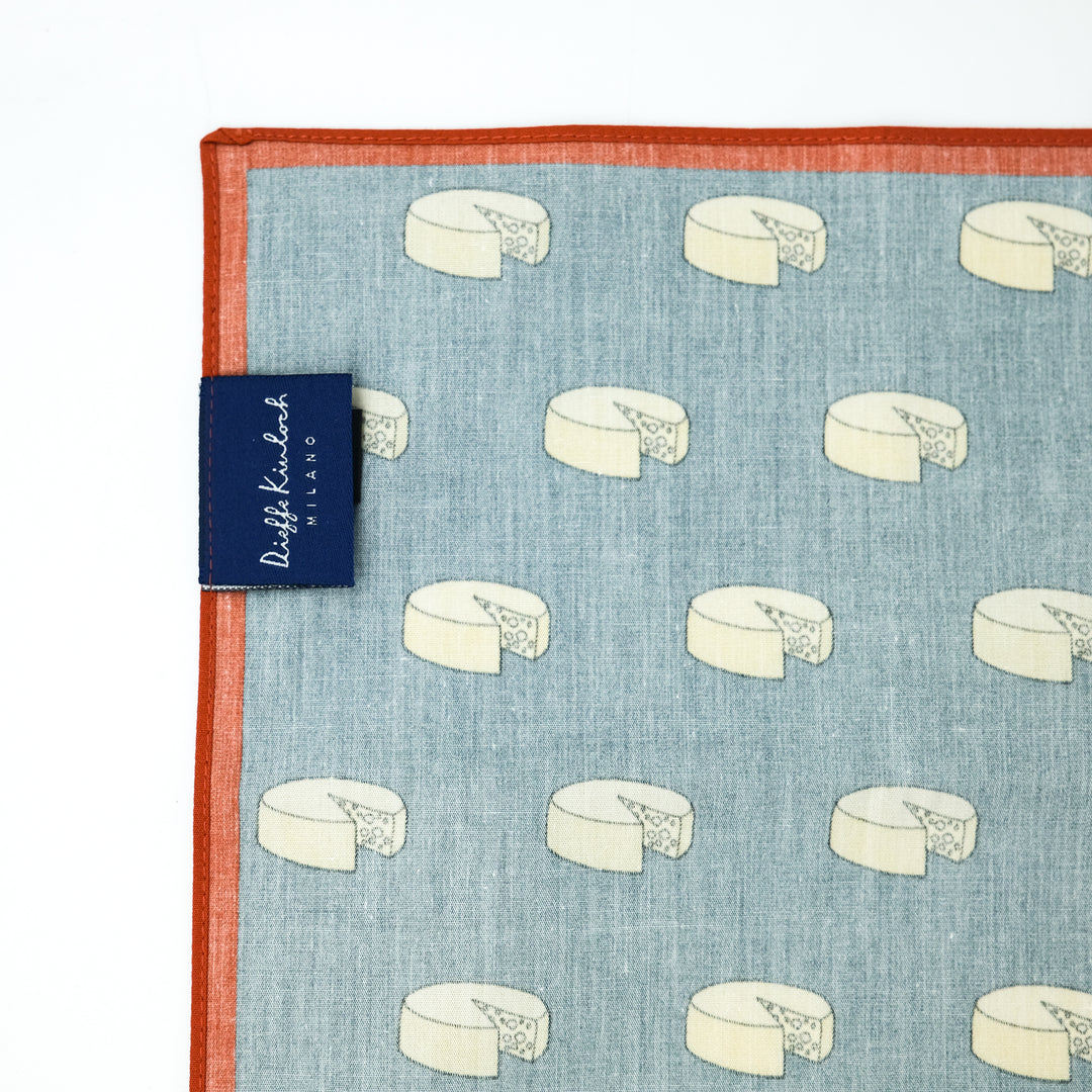 AMSTERDAM "CHEESE" コットンハンカチーフ (クラシック)  BLUE×RED