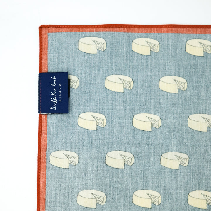 AMSTERDAM "CHEESE" コットンハンカチーフ (クラシック)  BLUE×RED