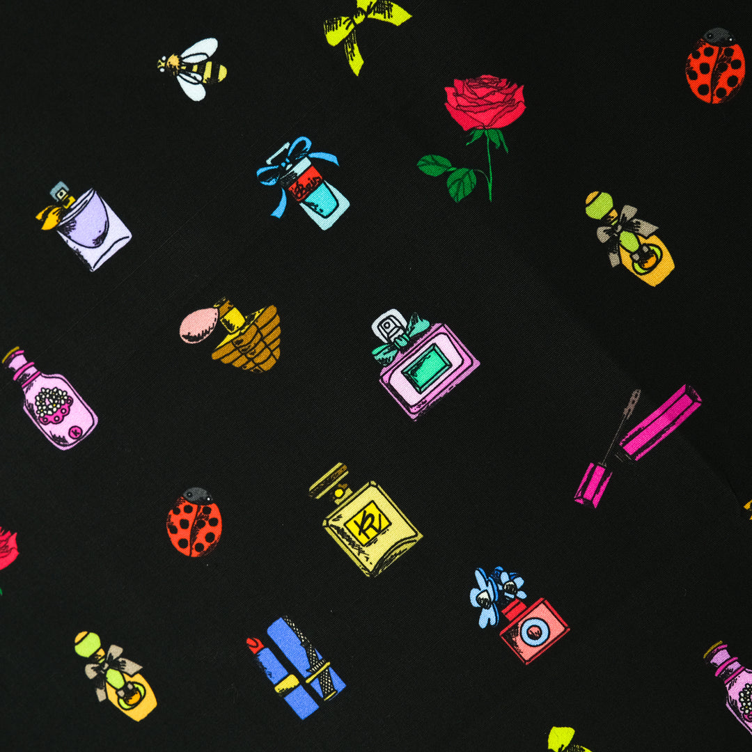 PARIS "BEAUTY 2" コットンハンカチーフ (クラシック)  BLACK×PINK