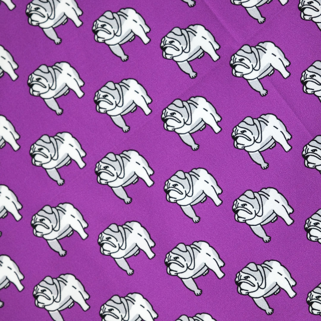 LONDON "BULLDOG ALL OVER" コットンハンカチーフ (クラシック) PURPLE×YELLOW