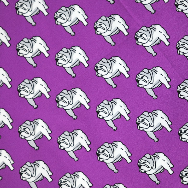 LONDON "BULLDOG ALL OVER" コットンハンカチーフ (クラシック) PURPLE×YELLOW