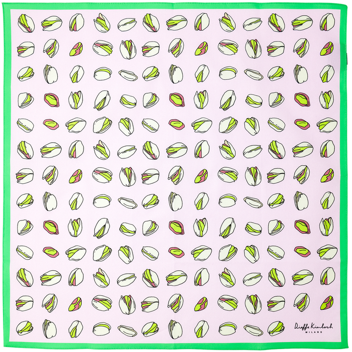 SICILY "PISTACCHI2" コットンハンカチーフ (クラシック)  PINK×GREEN