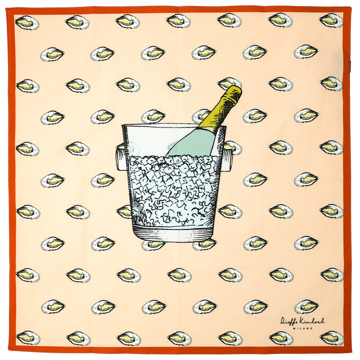 PARIS "OSTRICHE E CHAMPAG" コットンハンカチーフ (クラシック)  ORANGE×BROWN