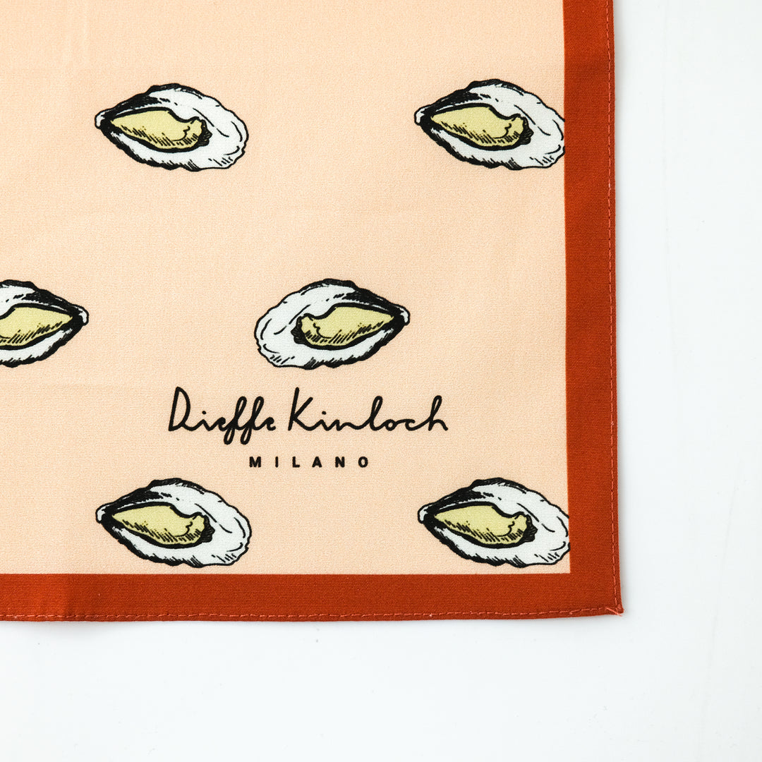 PARIS "OSTRICHE E CHAMPAG" コットンハンカチーフ (クラシック)  ORANGE×BROWN