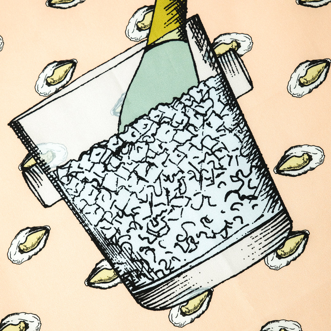 PARIS "OSTRICHE E CHAMPAG" コットンハンカチーフ (クラシック)  ORANGE×BROWN