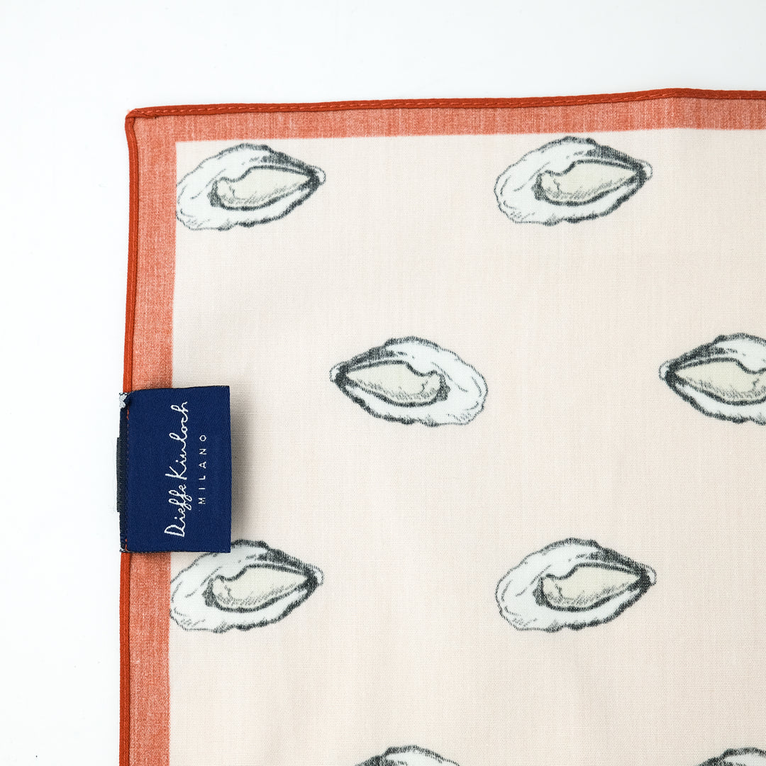 PARIS "OSTRICHE E CHAMPAG" コットンハンカチーフ (クラシック)  ORANGE×BROWN