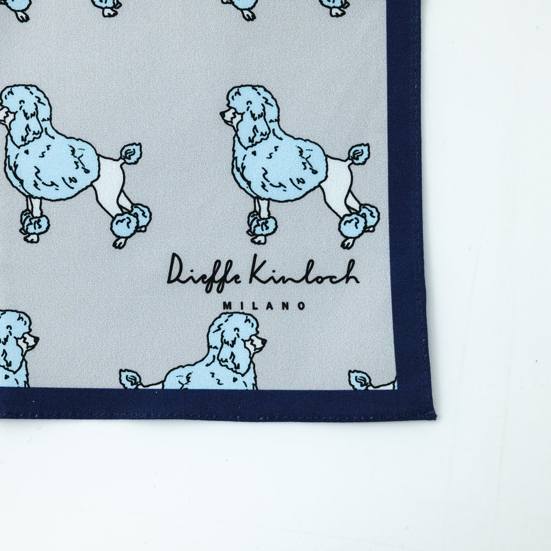 PARIS "BARBONCINI" コットンハンカチーフ (クラシック)  GRAY×NAVY