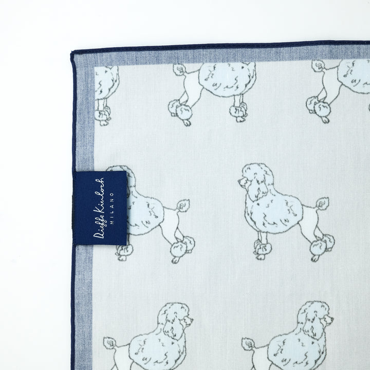 PARIS "BARBONCINI" コットンハンカチーフ (クラシック)  GRAY×NAVY