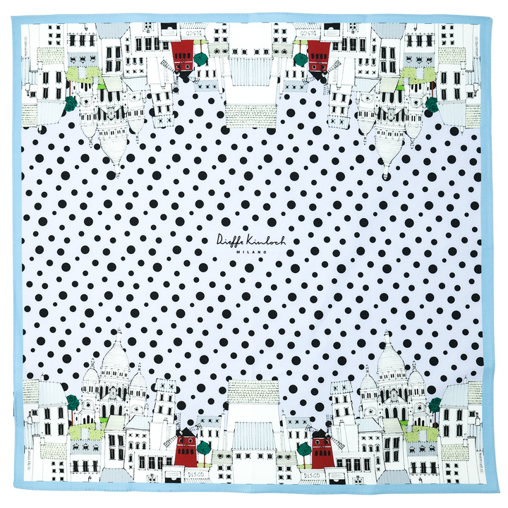 PARIS "SACRE COEUR POIS" コットンハンカチーフ (クラシック)  LIGHT PURPLE×BLUE